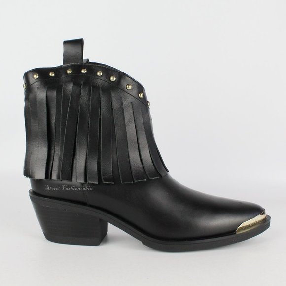 NEW LOVE MOSCHINO Fringe Western Boot - Picture 3 of 15